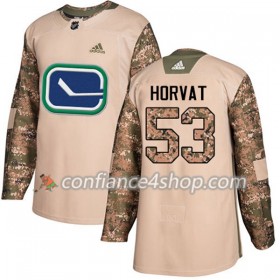 Adidas Maillot de Hockey Vancouver Canucks Bo Horvat 53 2017-2018 Camo Veterans Day Practice Authentic - Homme